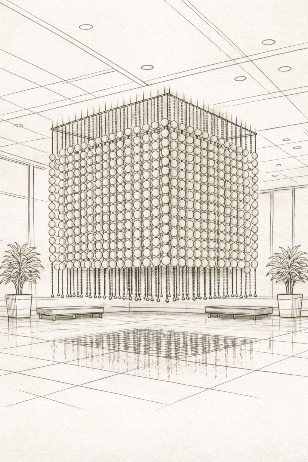 Monolith suspended sculpture